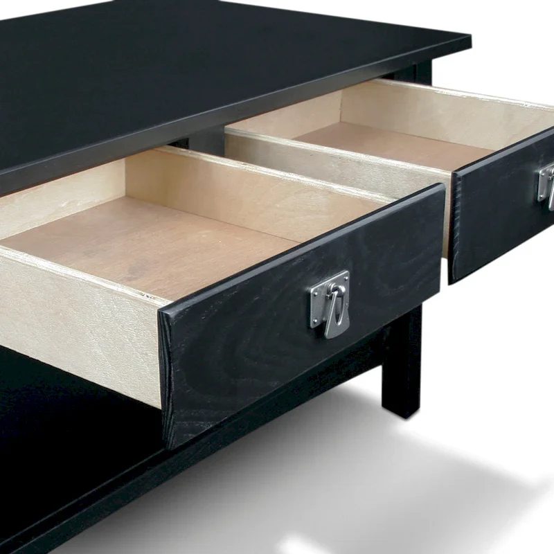 Two Drawer Coffee Table with Shelf
