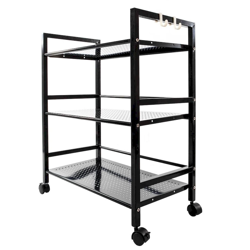 3-tier Rolling Black Utility Cart