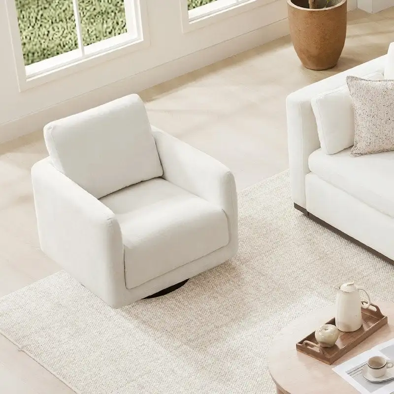 Rebecca Swivel Accent Chair Armchair with Back Cushion
