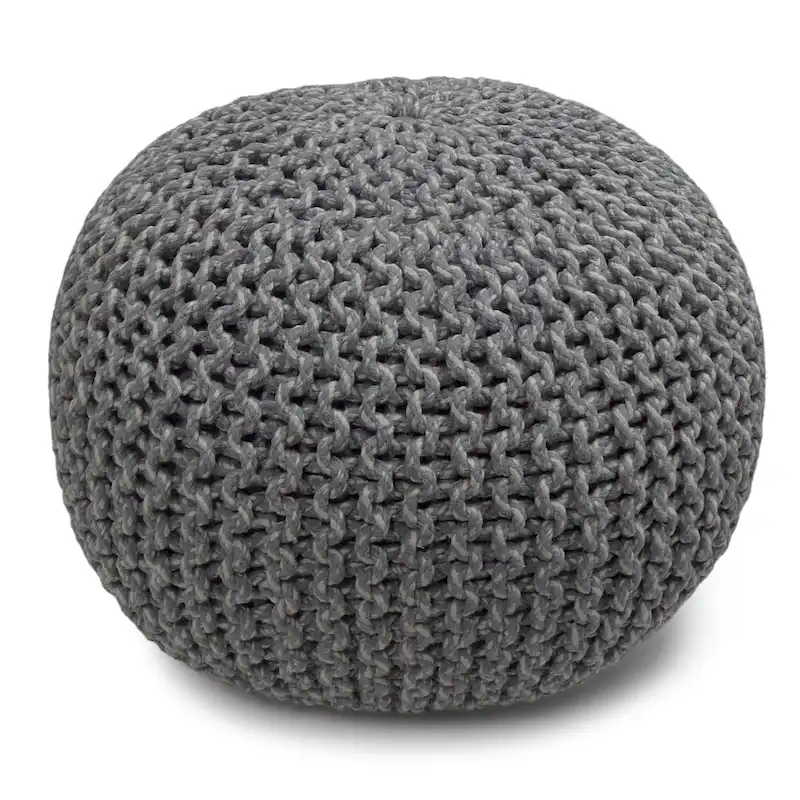 WYNDENHALL Rigby Boho Round Hand Knit Pouf