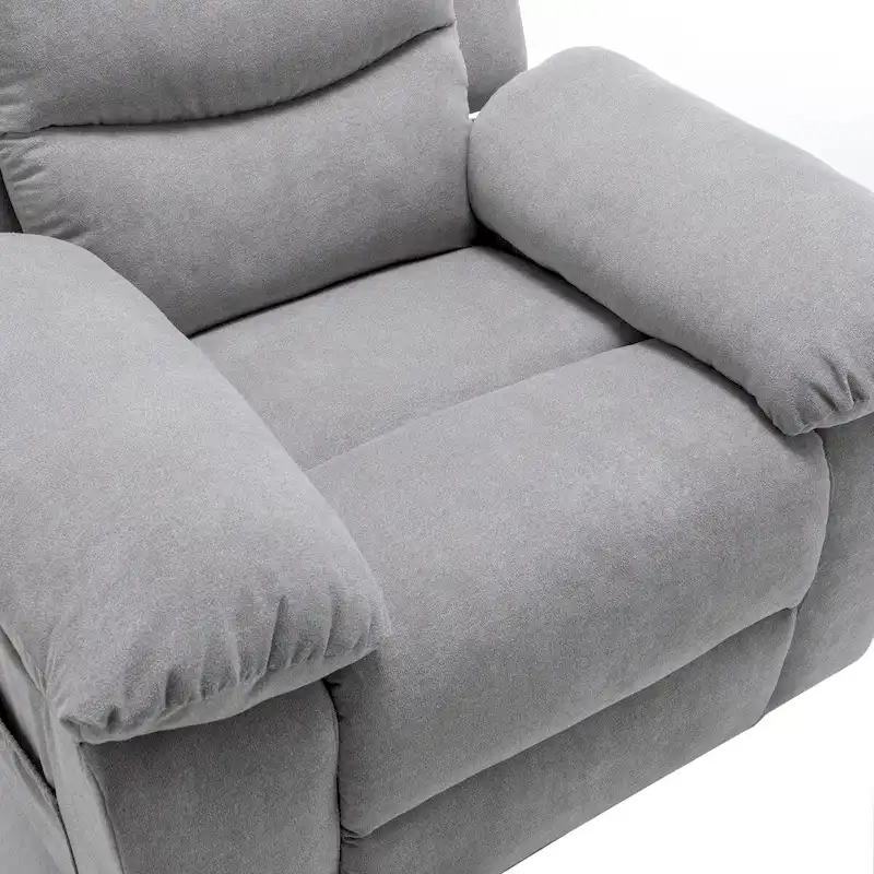 Light Grey Power Recliner with Massage and Heat
