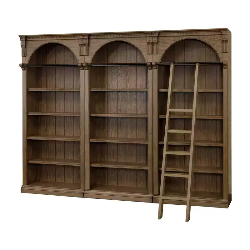 94" Traditional Tall Bookcase Wall, Stratton Collection Brown - Martin Furniture