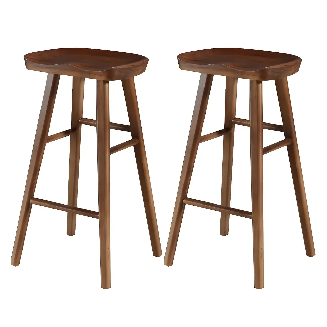 Rustic Saddle Backless Bar Stool Counter Height
