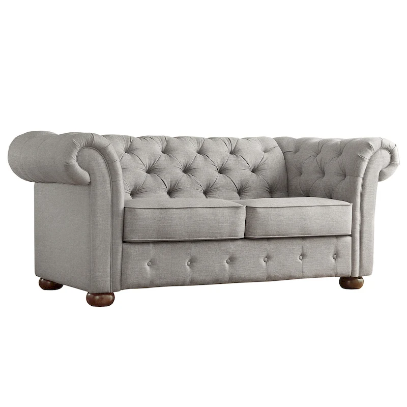 Knightsbridge Tufted Scroll Arm Chesterfield Loveseat by iNSPIRE Q Artisan