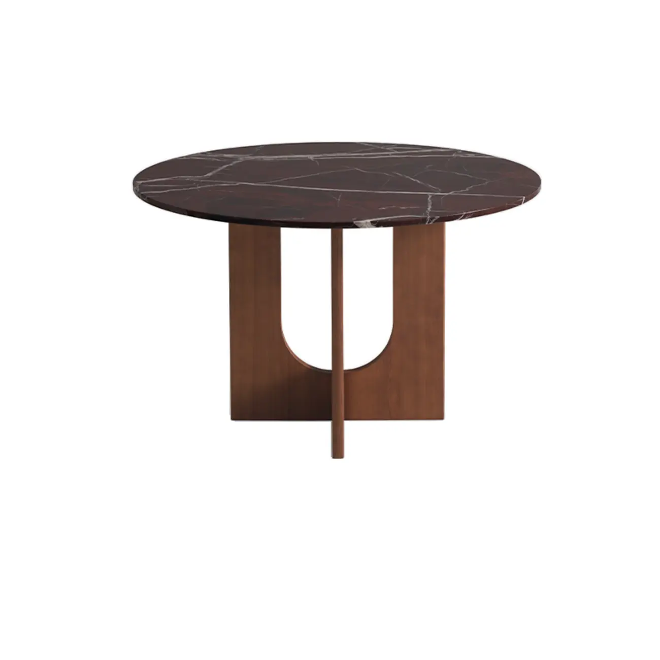 Modern Round Marble Top Pedestal Dining Table