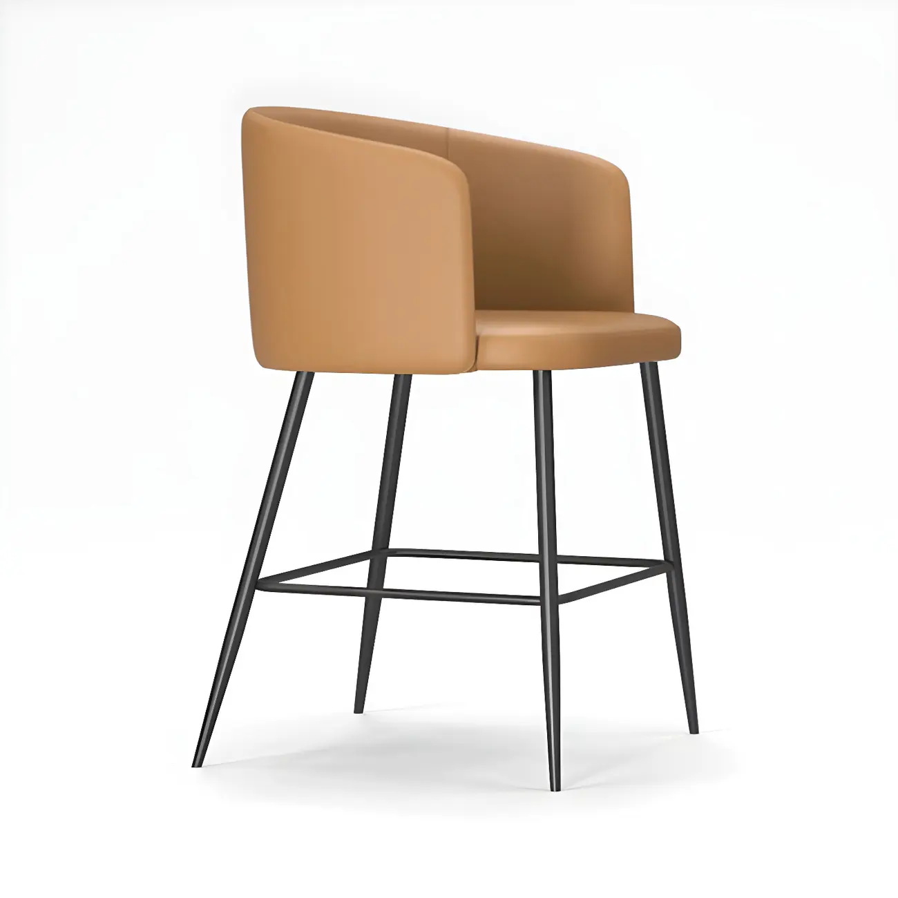 Bucket Faux Leather Wingback Counter Height Bar Stools