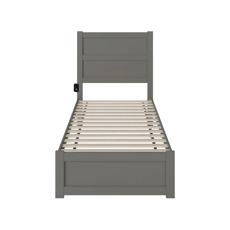 NoHo Twin Extra Long Bed with Footboard in Grey