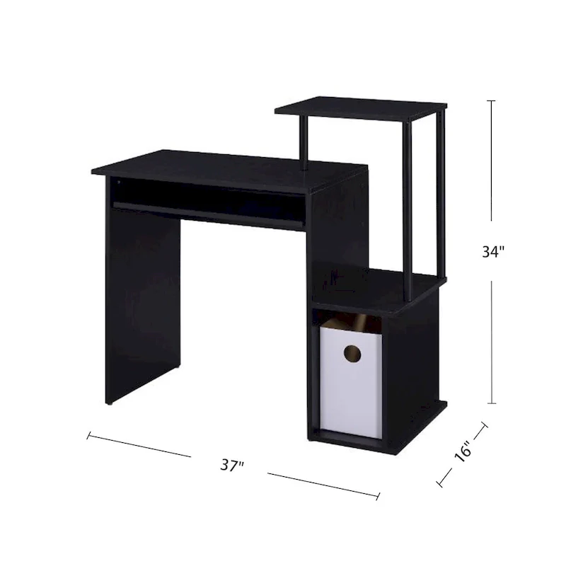 Wooden Computer Desk with Keyboard Tray