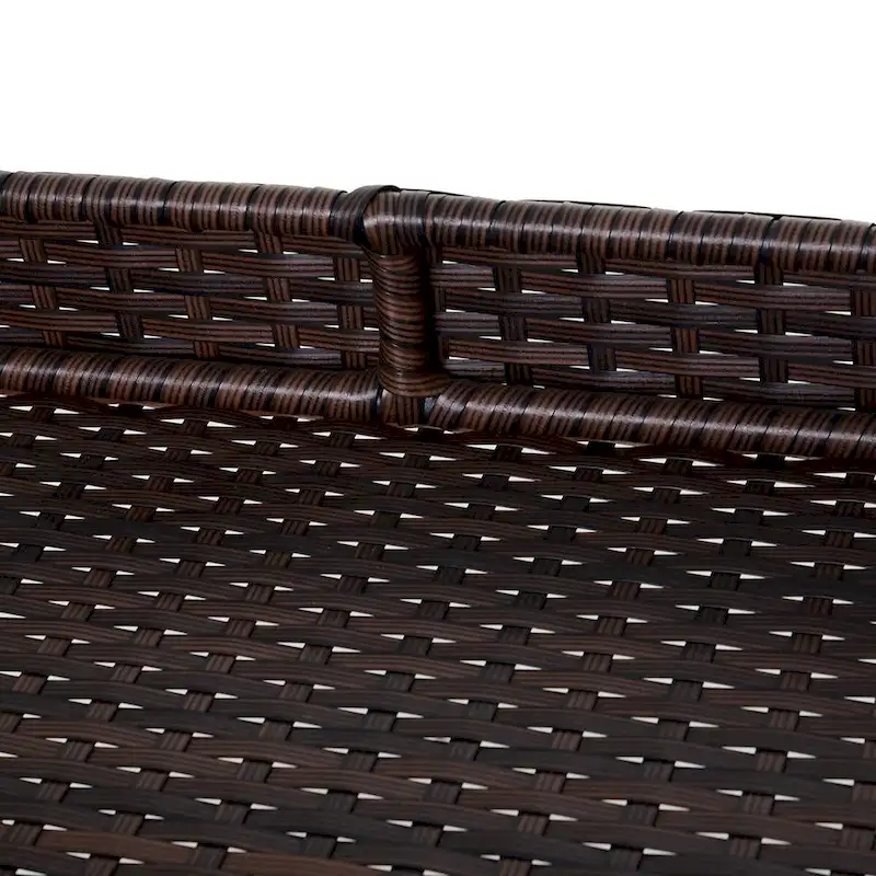 Rattan Wicker Serving Cart with 2-Tier Open Shelf, Brakes