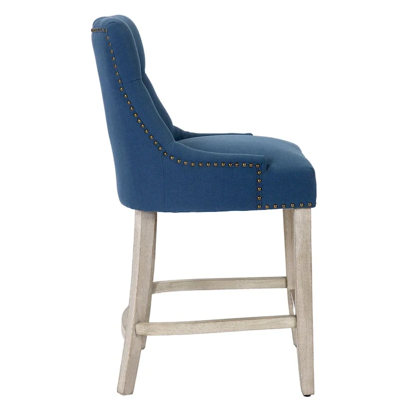 Upholstered Button Tufted Counter Bar Stool