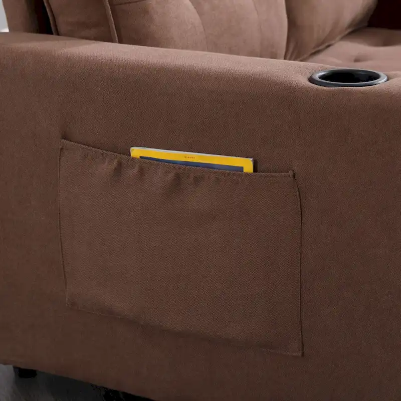 Oaks Aura Upholstered Futon Sofa with Pull-Out Sleeper Couch, Muticolour Choice Foldable Tufted Loveseat With Cup Holder