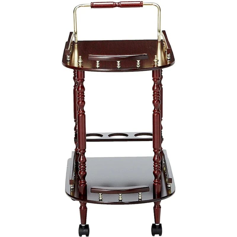 2-Tier Serving Cart, Brown - 31.25 H x 24.75 W x 15.75 L Inches