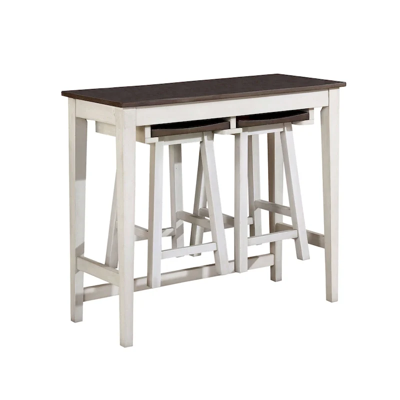Flaros Transitional Solid Wood 3-Piece Bar Table Set by Furniture of America