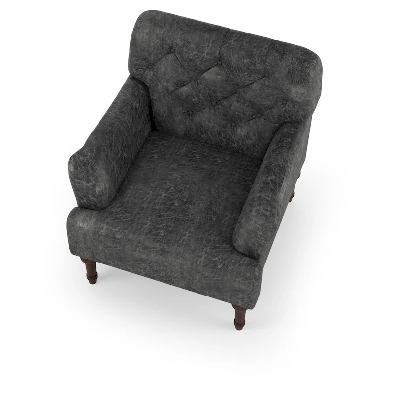 Purani Transitional Vinyl Tufted Wide Accent Chair with T-cushion by Furniture of America