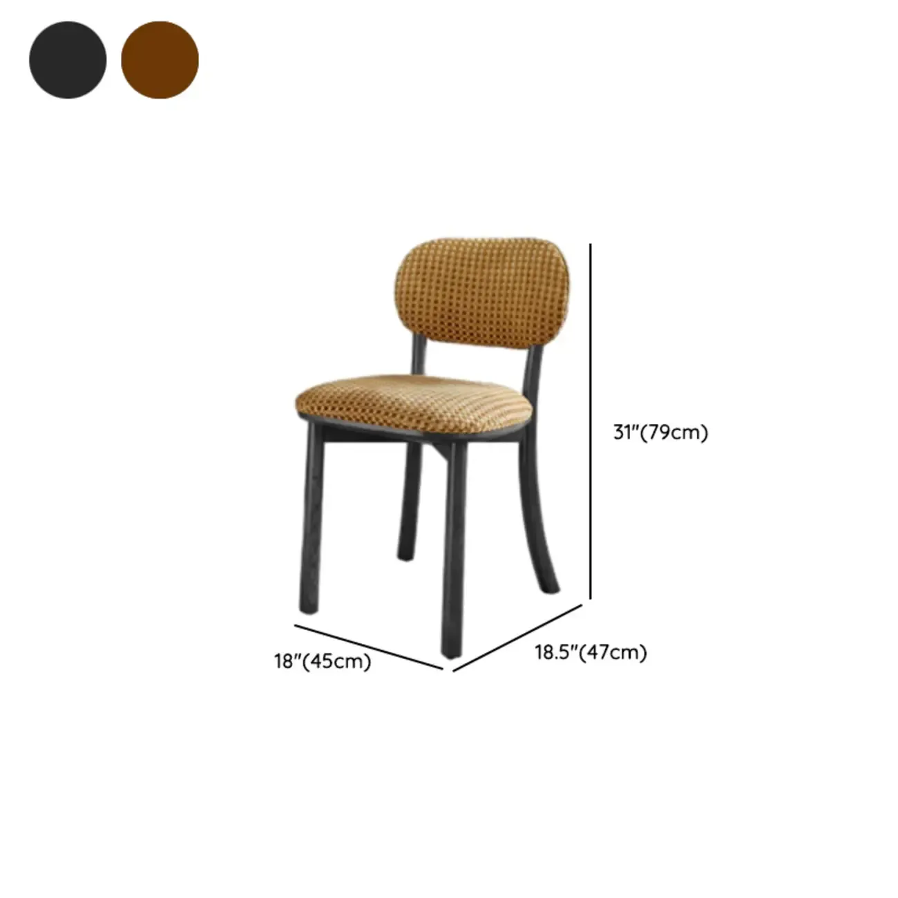 Modern Armless Upholstered Solid Wood Dining Chair