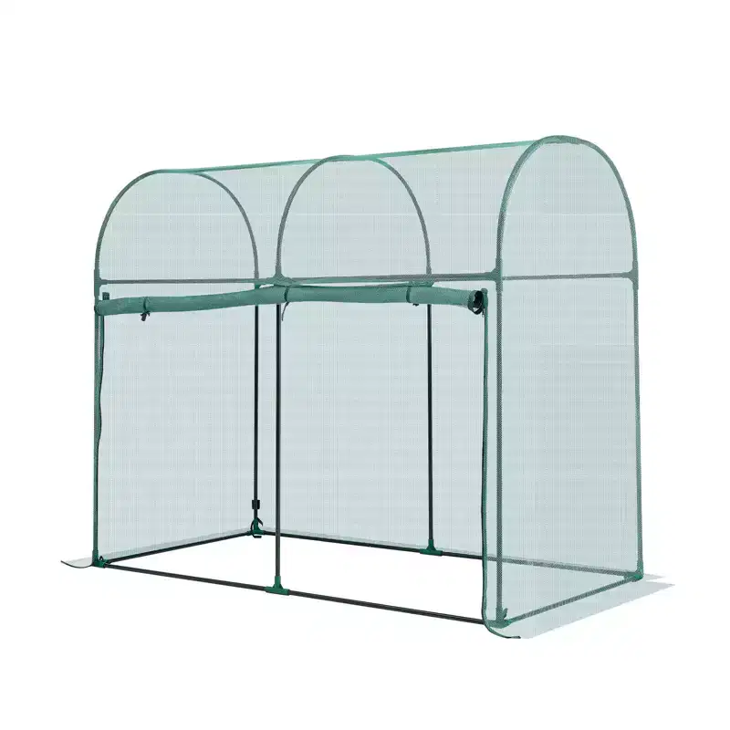 VEVOR Crop Cage, 5.9 x 2.98 x 4.9 ft Plant Protection Tent with Zippered Door, Wind-Resistant Tall Crop Cage, with Frame, Plant Netting,Green