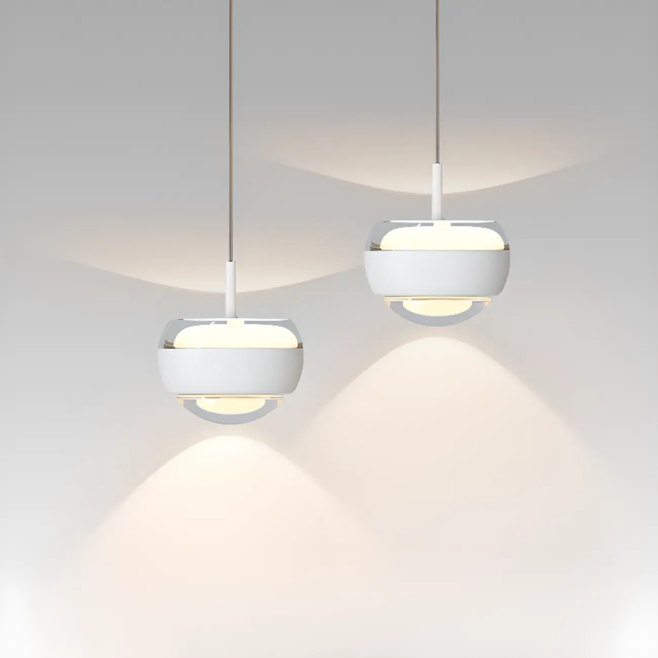 Clear Acrylic Metal Globe 2-Light  Pendant Light