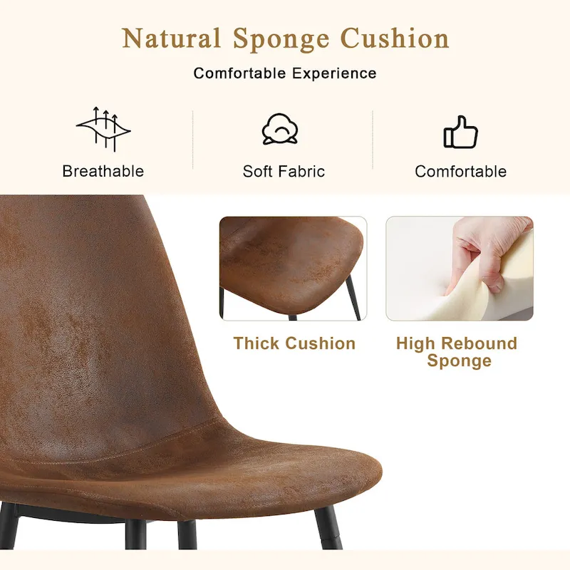 Modern Dining Set with Rectangular Black A-Frame Table & Round Backrest Chairs