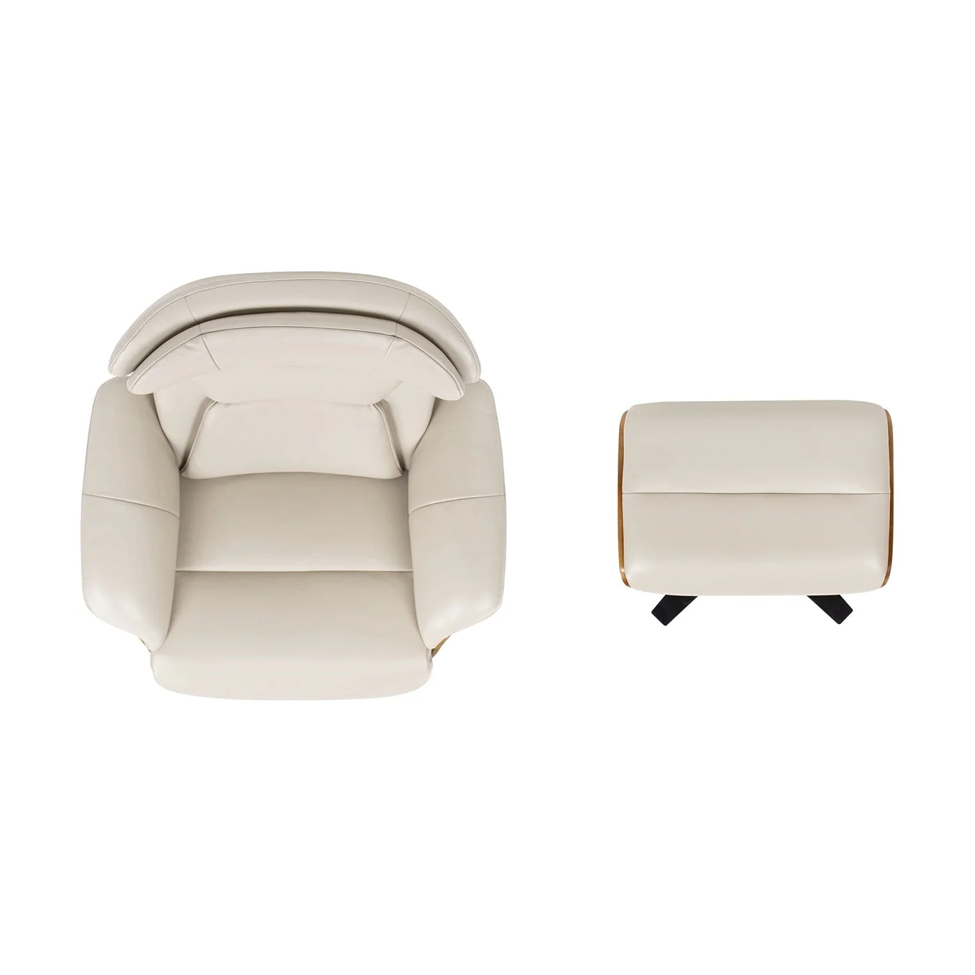 Jovan 31.5 Genuine Leather Recliner Lounge Chair with Ottoman