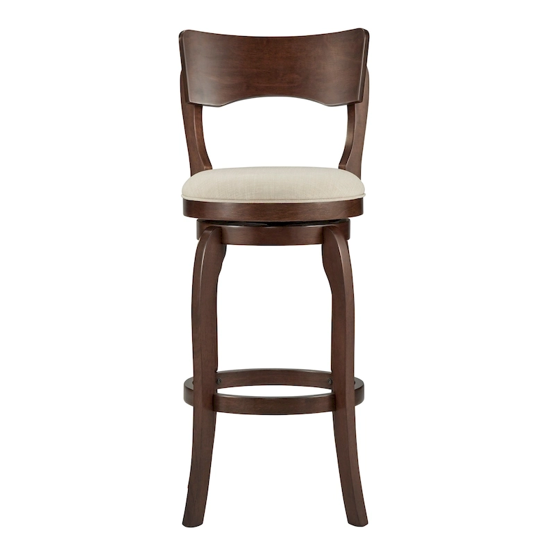 Lyla Swivel 29-inch Brown High Back Bar Height Barstool by iNSPIRE Q Classic