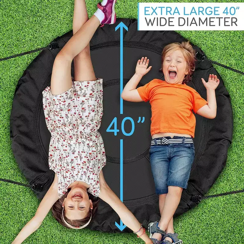 SereneLife Saucer Swing with Hang Kit - Black