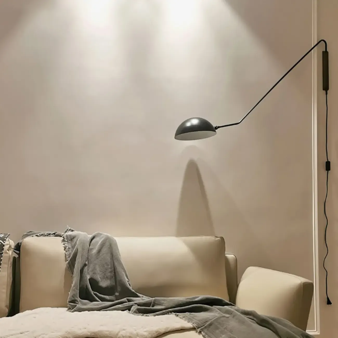 Industrial Flexible Swing Arm Wall Light for Living Room