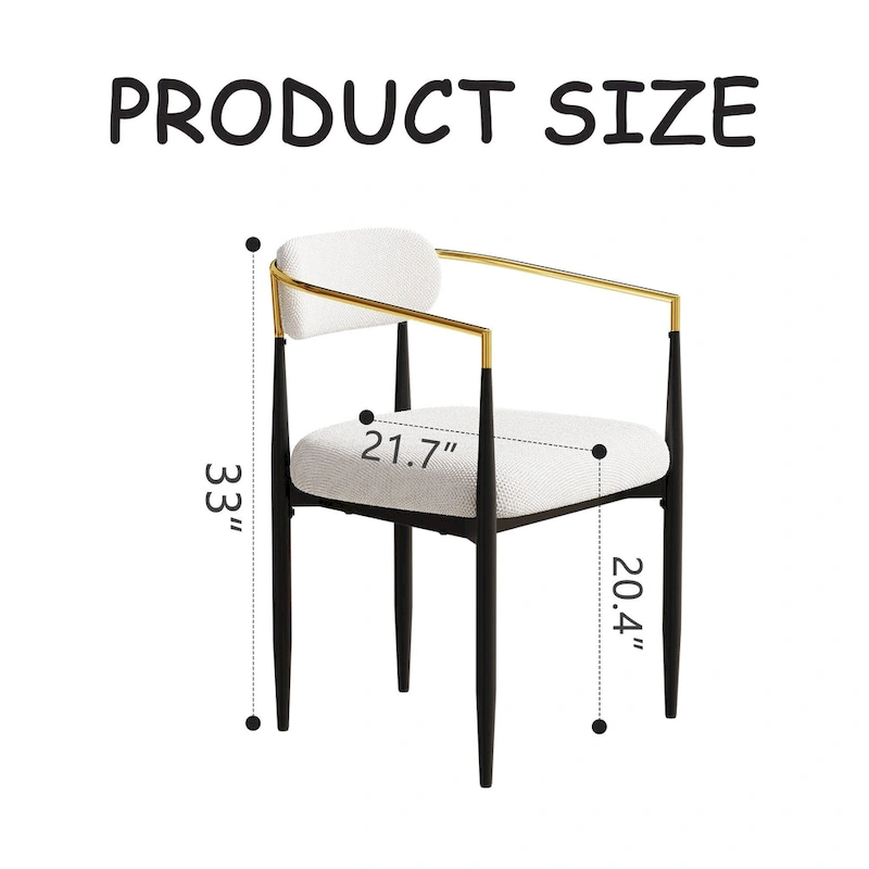 Set of 2 Modern Medieval Dining Chairs,Teddy Velvet, Metal Legs