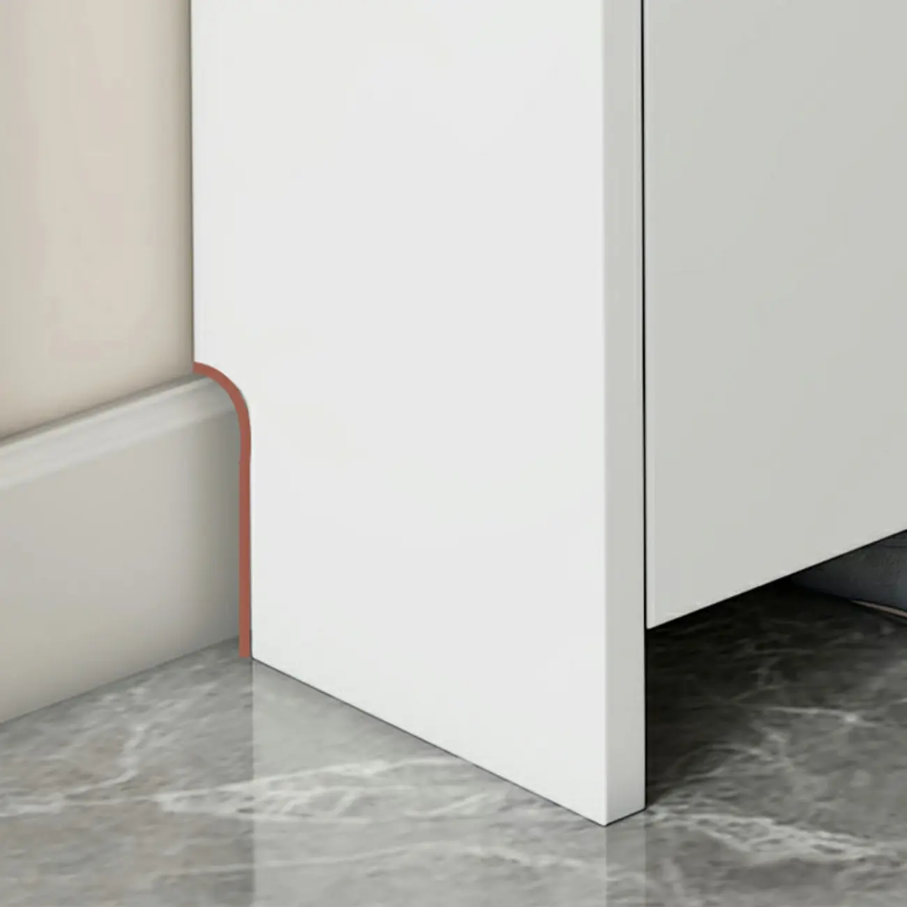 3-Tier White Wood Shoe Cabinet with Drop Front