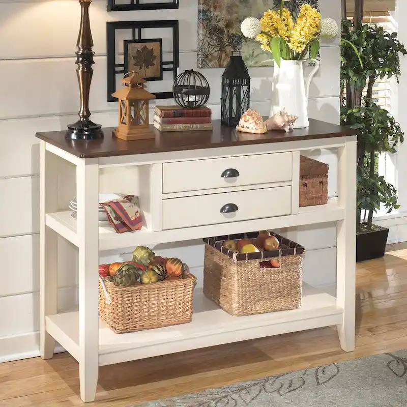 Two-Tone Buffet Server – White & Brown, Single