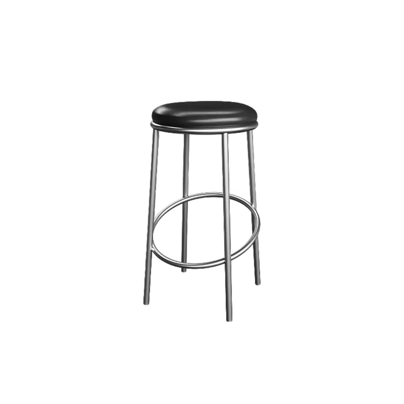 Counter Height Modern Leather Stackable Backless Bar Stools