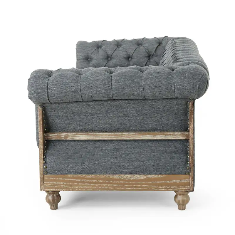 Saragus Chesterfield Sofa with Nailhead Trim by Christopher Knight Home - 85.50 L x 33.25 W x 28.50 H