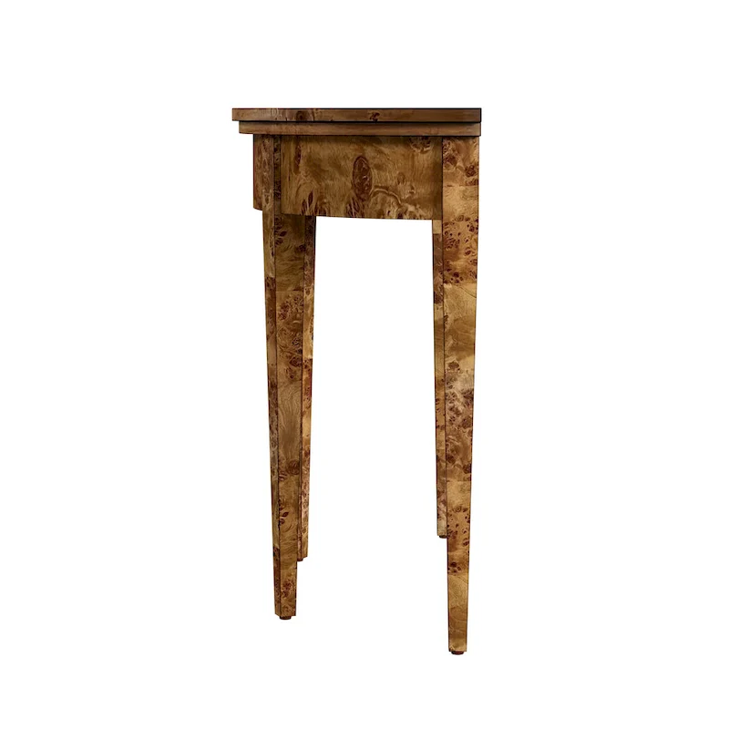 Hampton Demilune Burl 36  Console Table