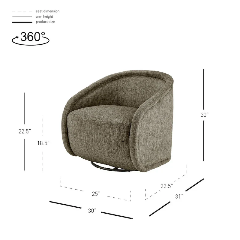 Margareth Fabric Swivel Accent Arm Chair