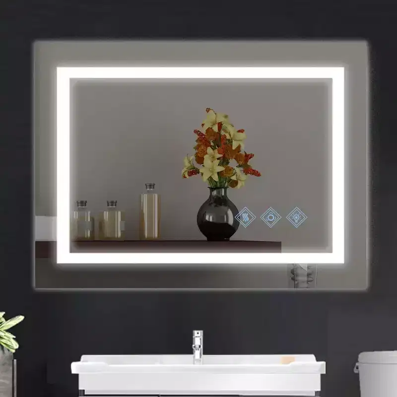 32x24 Inch LED Bathroom Mirror, Front & Backlit Vanity Mirror, Anti-Fog, Memory Function, Adjustable Light (3000K-6000K), Wall Mounted