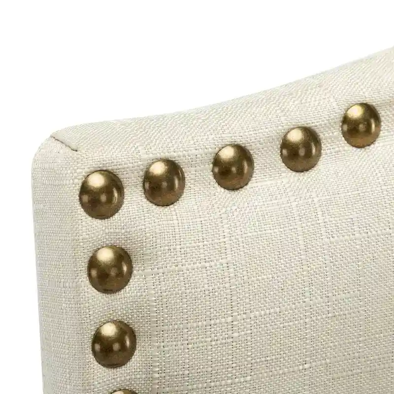 24 Inches Fabric Upholstered Nailhead Trim Counter Height Bar stools with Back Set of 2