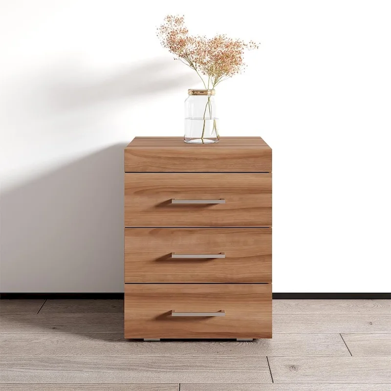 Black / White / Walnut Modern Nightstand – Single, Matte Finish