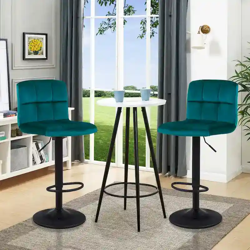 Swivel Adjustable Height with Armless Bar Stools