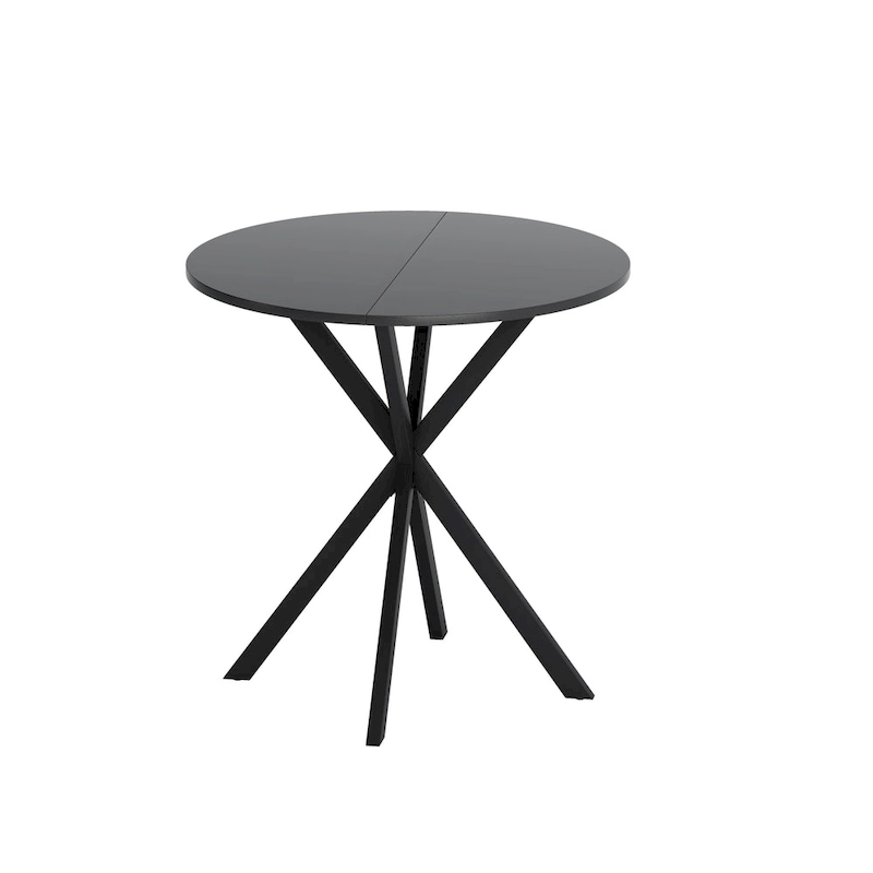 Modern Cross Leg Round Dining Table ,Two Piece Removable Top