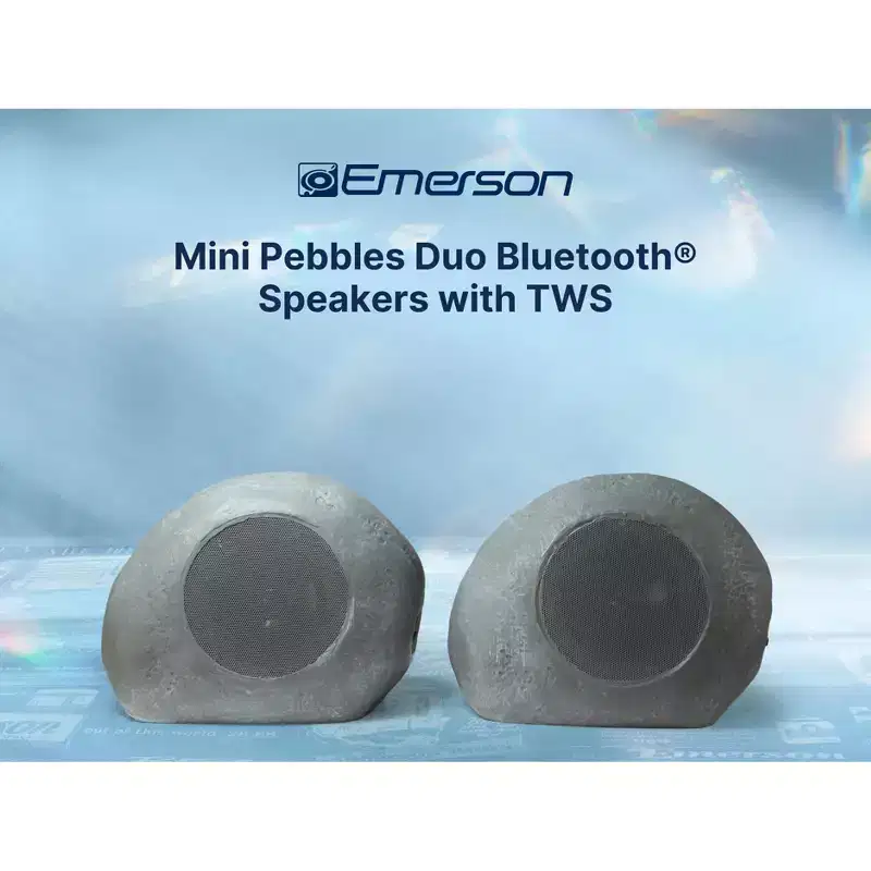 Emerson ERS-2000 Mini Pebbles Dual Bluetooth Rock Speakers