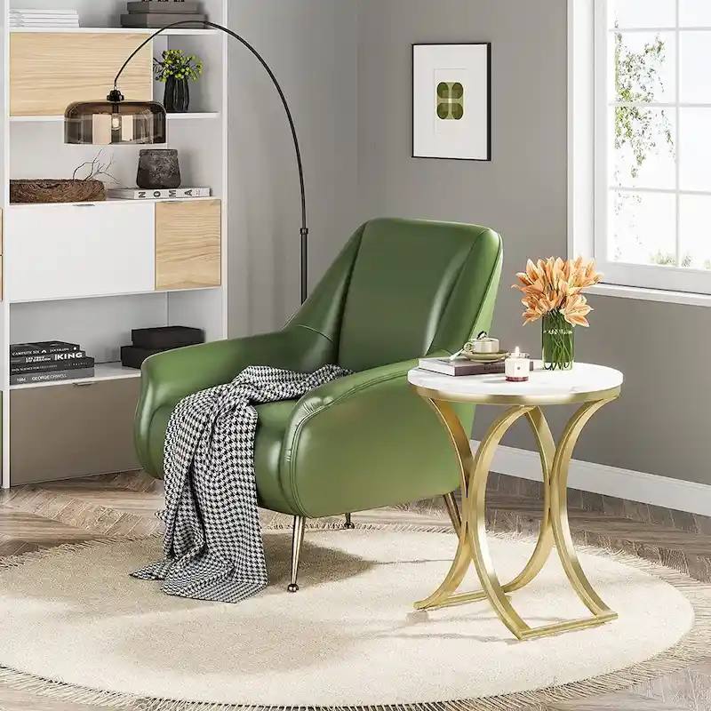 Side Table Small C End Table Modern Round Coffee Table