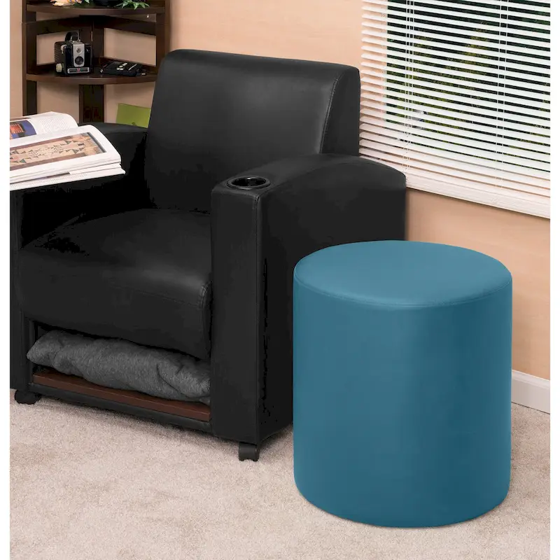Lane Round Ottoman- Peacock Teal