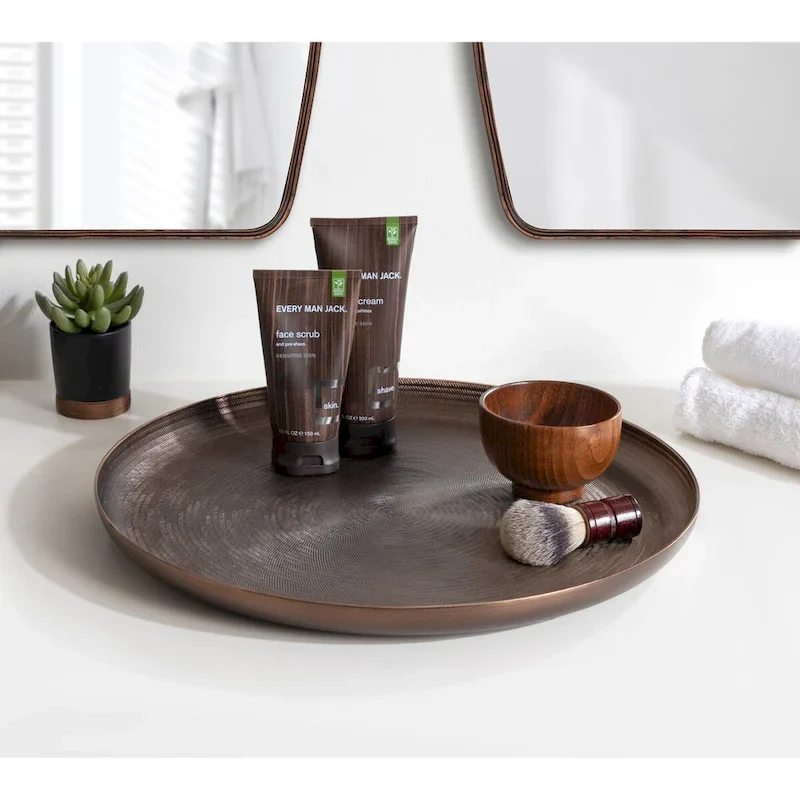 Kate and Laurel Stovring Round Metal Tray - 16  Diameter