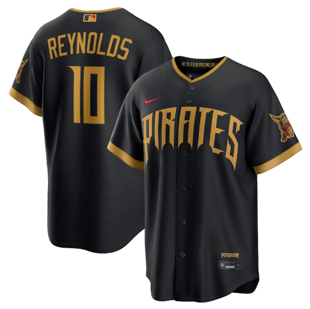 Pittsburgh Pirates Bryan Reynolds Black 2026 City Connect Stadium Jersey