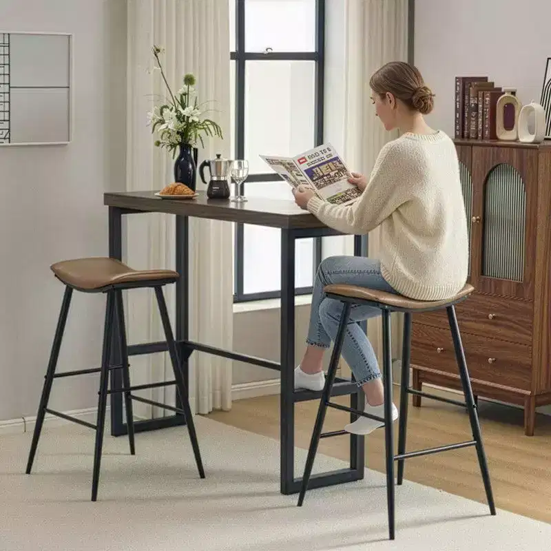 47.24in Modern Counter Height Bar Table and Chairs Set with 2 Stools for Kitchen Dining Table