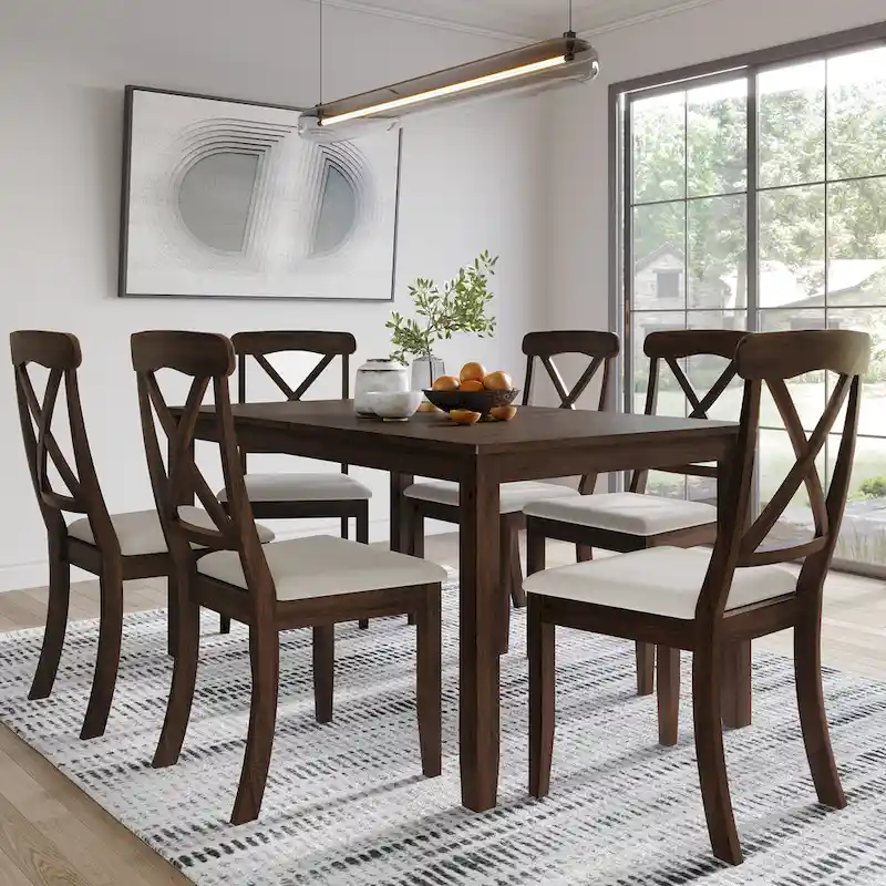 Farmhouse X-Back Dining Set, 7-Piece, Seats 6