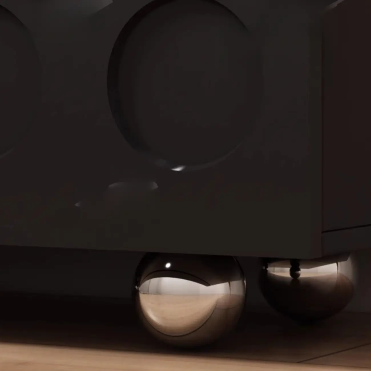 Hallway Black Engineered Wood Shoe Cabinet on Wheels