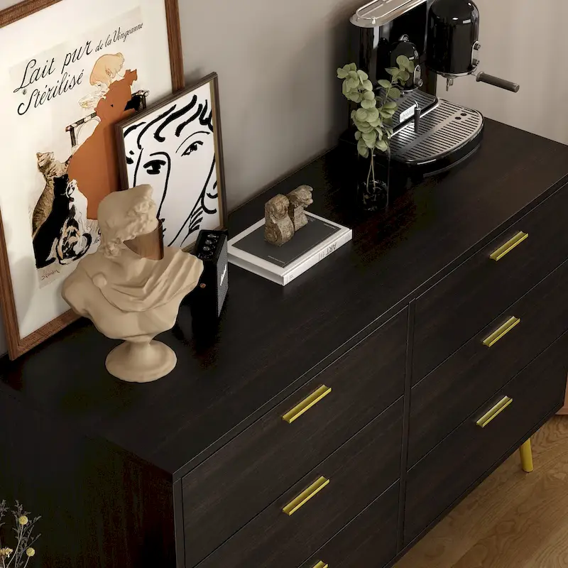 FUFU&GAGA Modern Double 6-Drawer Dresser Chest Of Drawers Cabinet