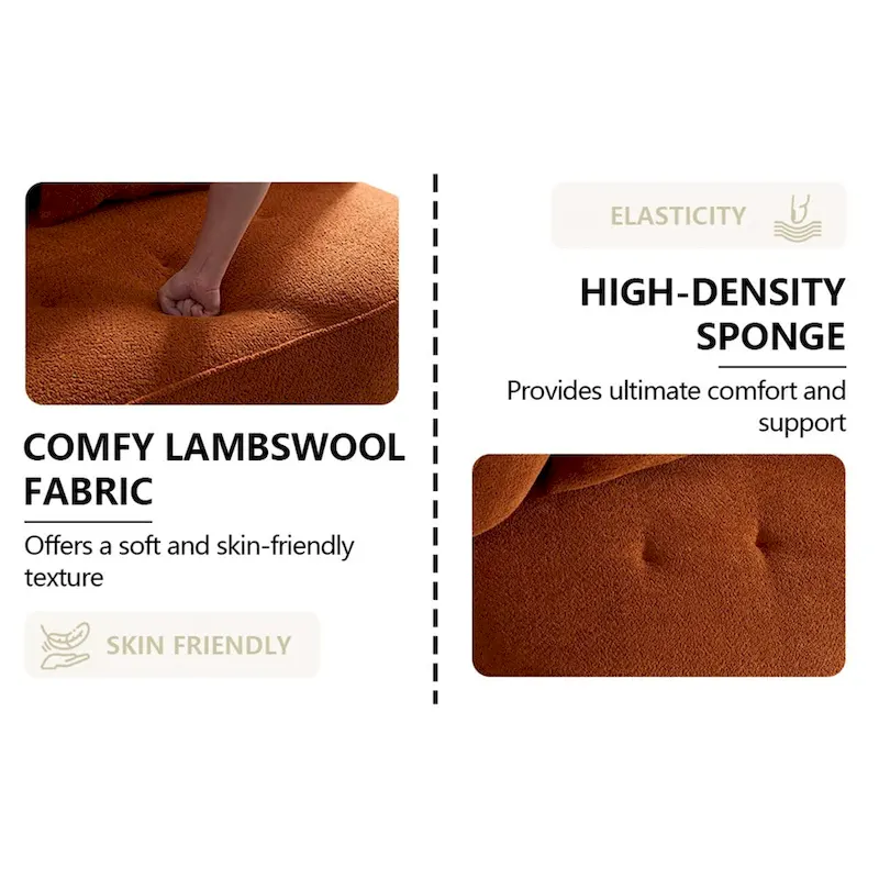 Sectional Sofa With Removable Pillows,Durable Fabric,Solid Wood Frame