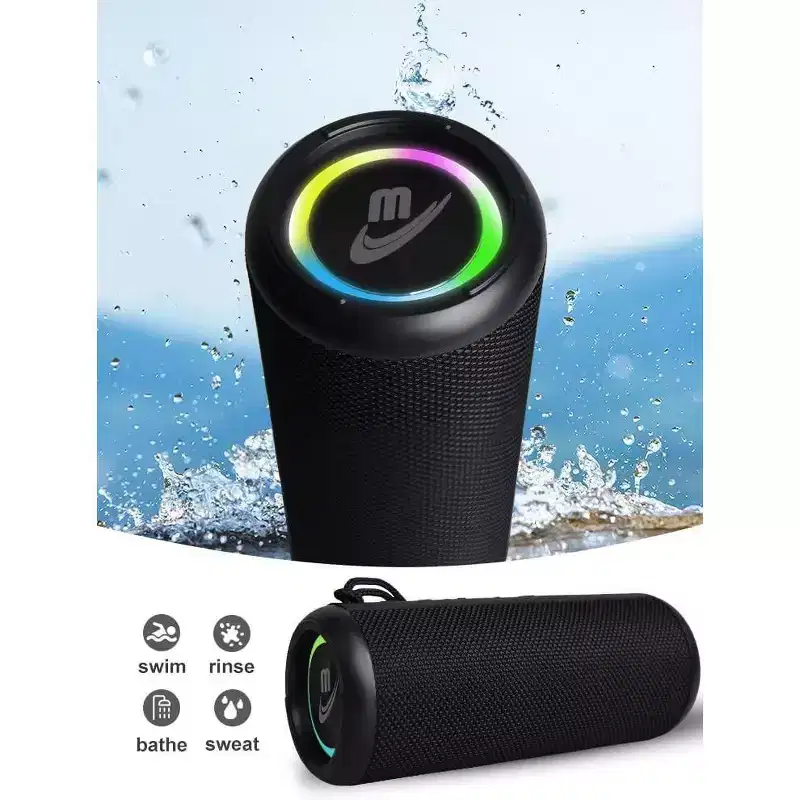 WorryFree Gadgets Portable Bluetooth Speaker, 20W Loud Stereo Sound, Deep Bass, IP66 Waterproof, Bluetooth 5.0, RGB Lights, Dual Pairing