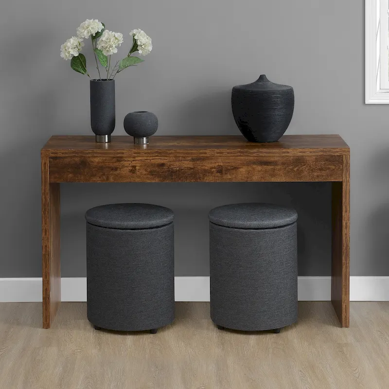 Espresso/White/Black Modern Melamine Console Table & Desk, 1-Person